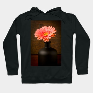 Pink Daisy In Black Vase Hoodie